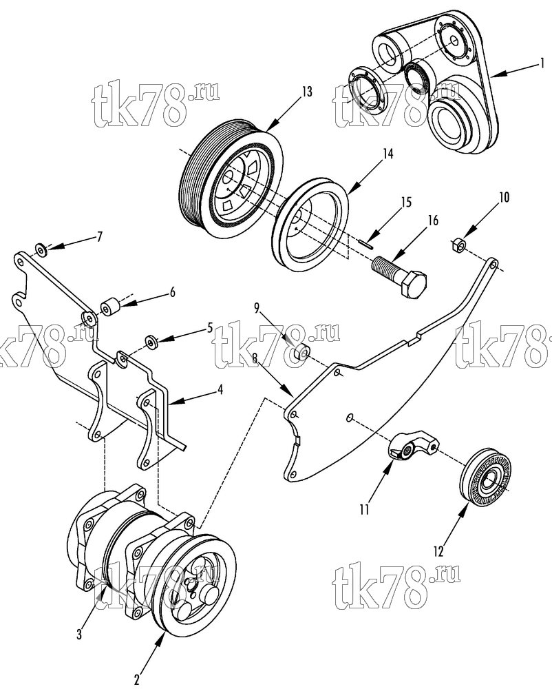 Каталог запчастей для Thermo King  DRIVE KIT (Iveco Daily .14/.17, 12140435)