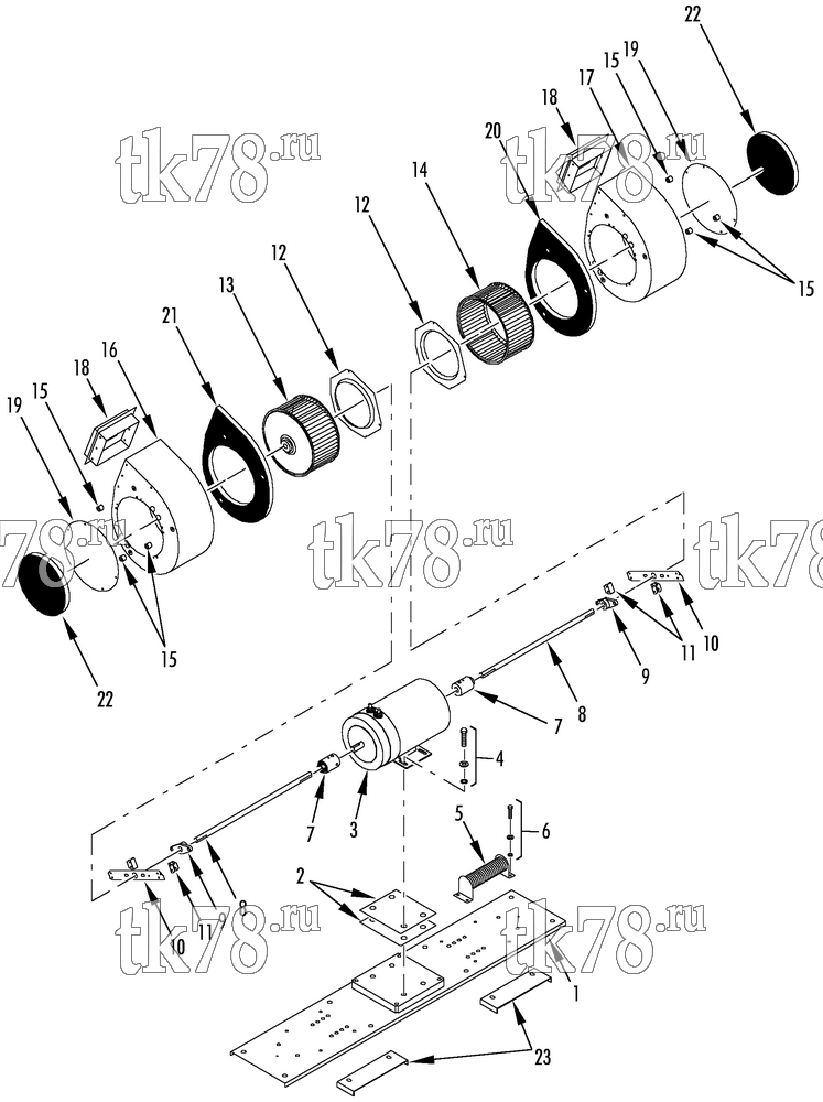 Каталог запчастей для Thermo King T1-M93 EVAPORATOR BLOWERS