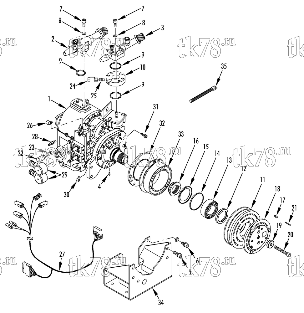 Каталог запчастей для Thermo King  COMPRESSOR GROUP (1E10663G02, KIT 700351)