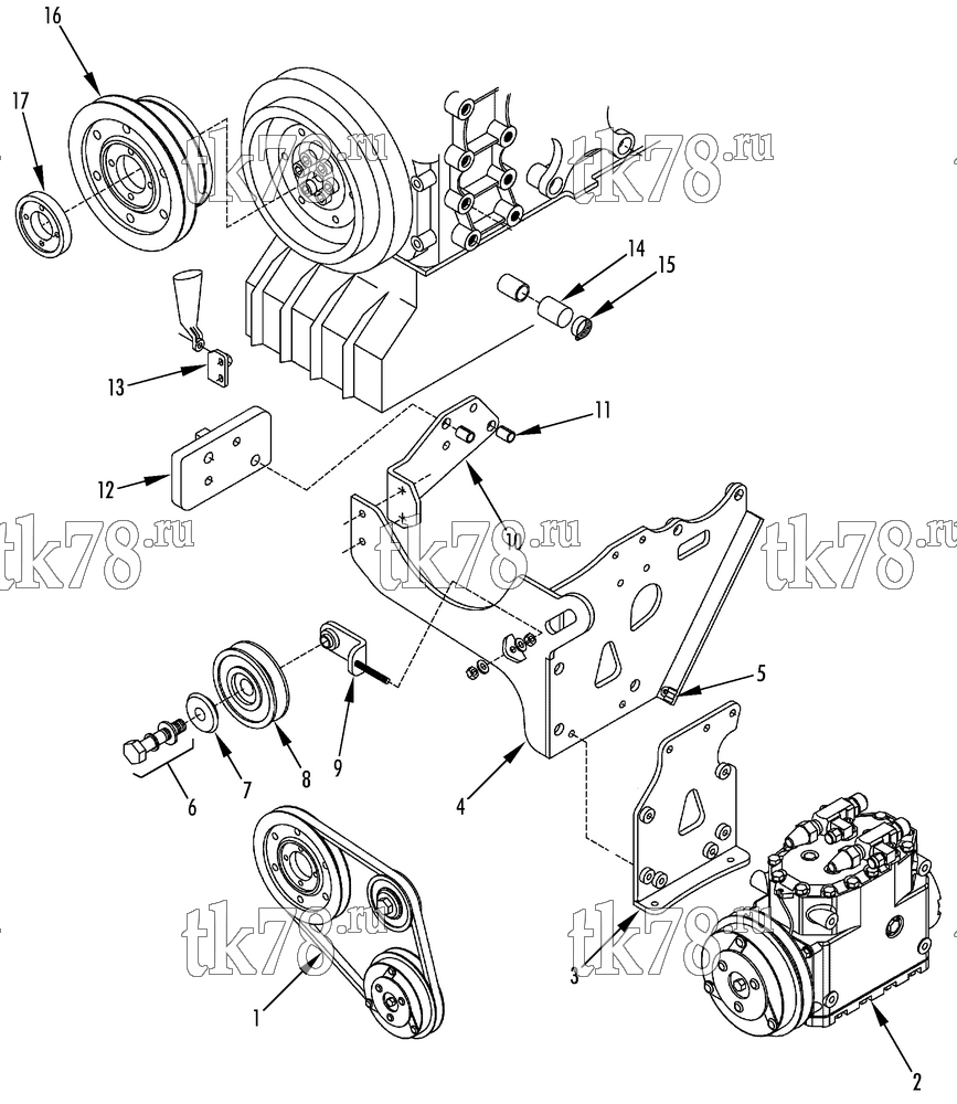 Каталог запчастей для Thermo King  DRIVE KIT (Mercedes Atego .12, .15, .17, RHD, 12140809)