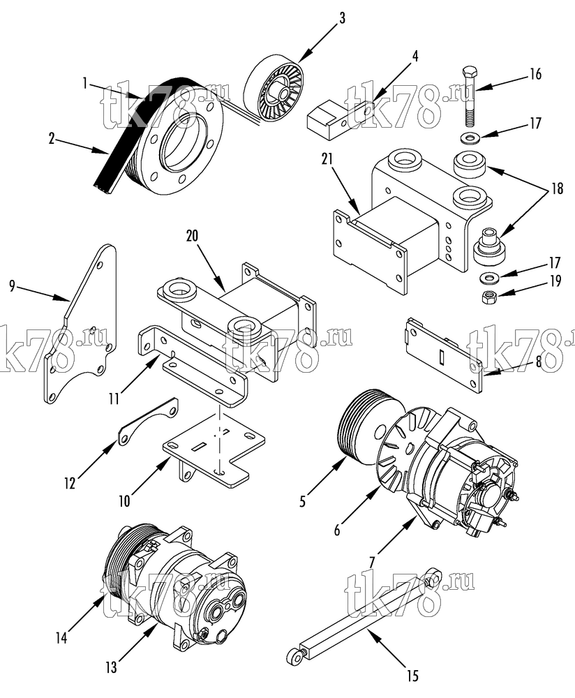 Каталог запчастей для Thermo King  BELT & PULLEY GROUP