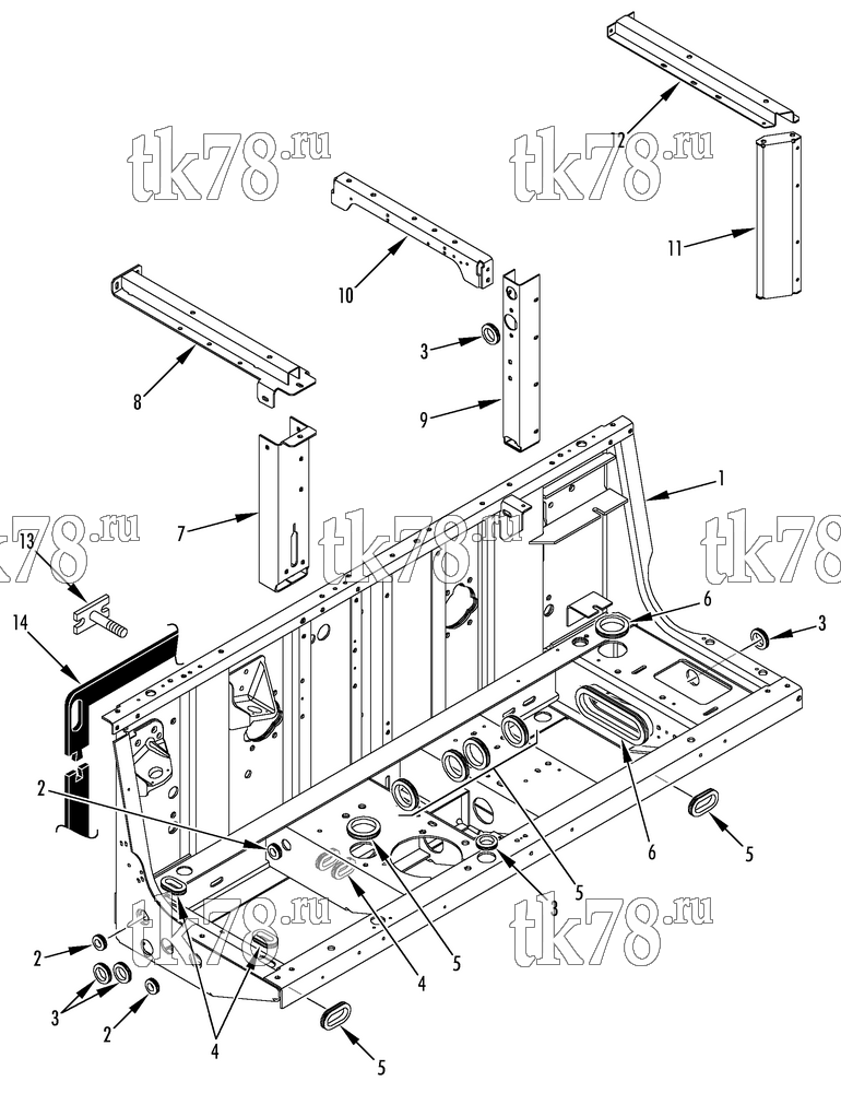 Каталог запчастей для Thermo King RD-II SR w/TK 3.76 Engine FRAME GROUP
