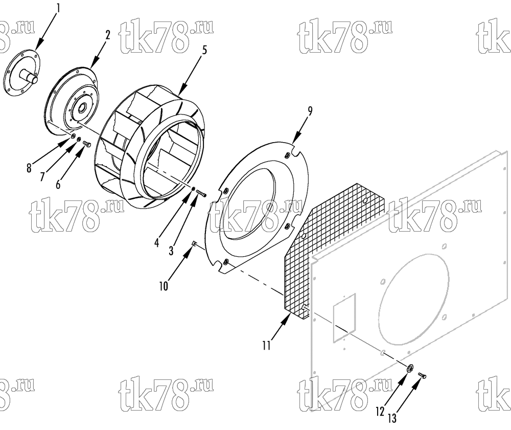 Каталог запчастей для Thermo King HK-400 & HK-400 HO BLOWER, COUPLING & SHAFT