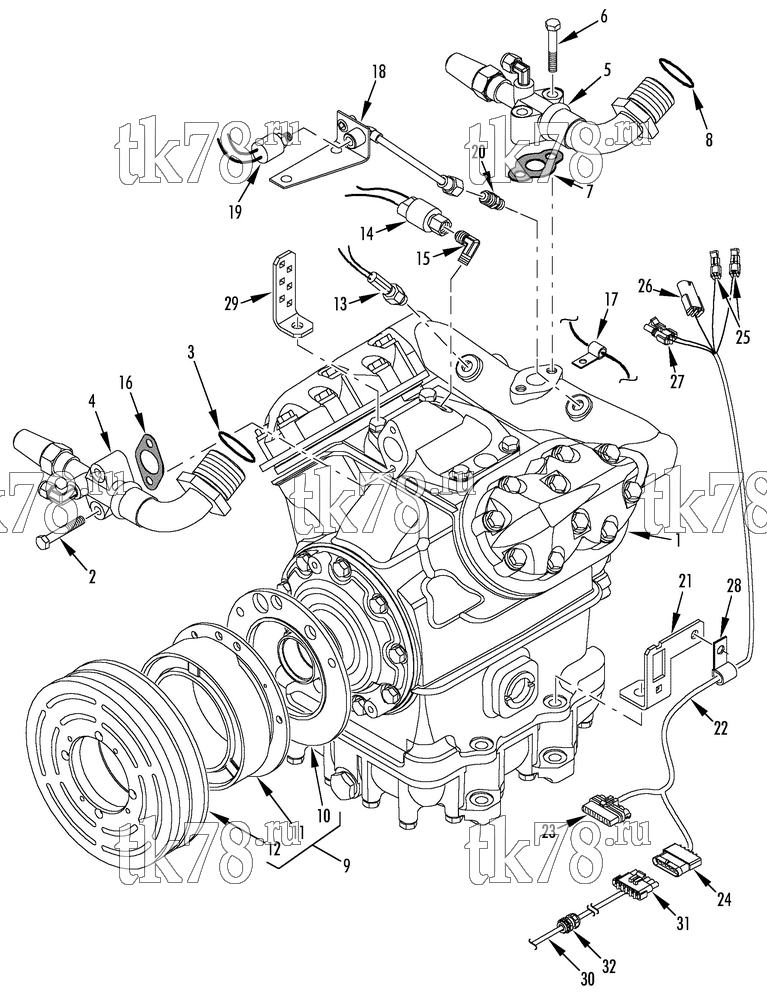 Каталог запчастей для Thermo King LRT-HP M2 COMPRESSOR GROUP (2C45839G07, KIT 720776)