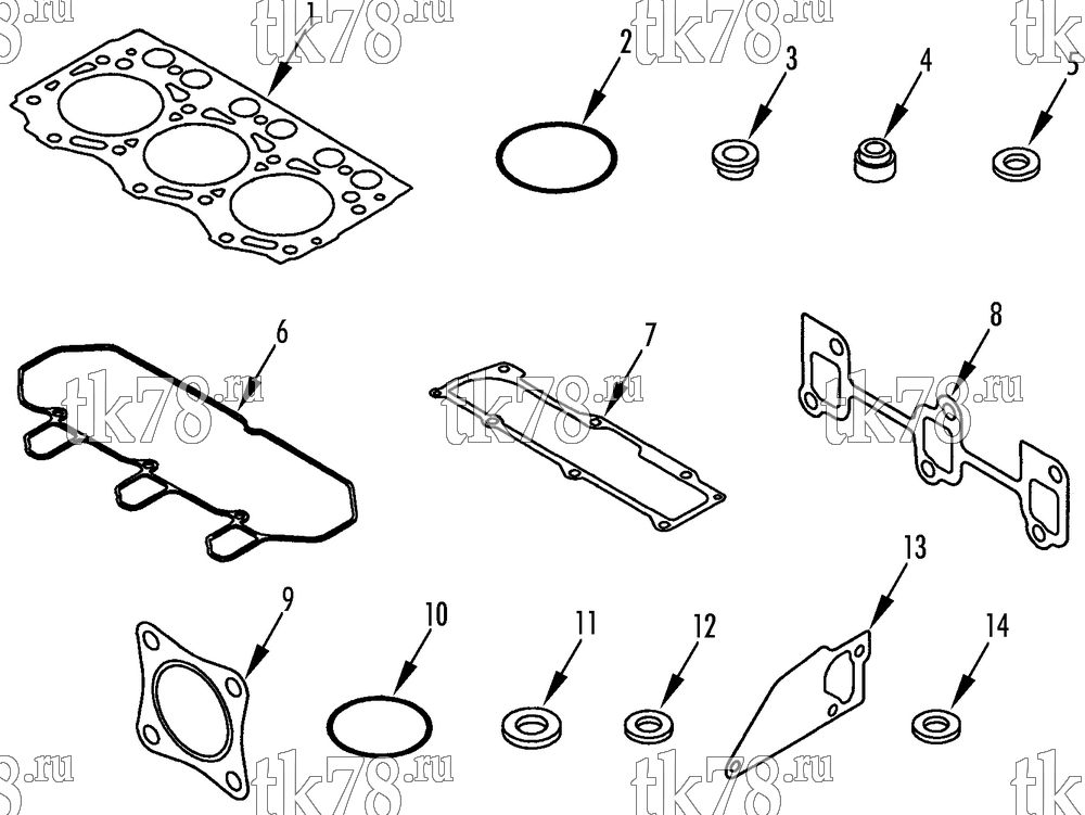 Каталог запчастей для Thermo King T-600 M GASKET SET (TK 370/370N)