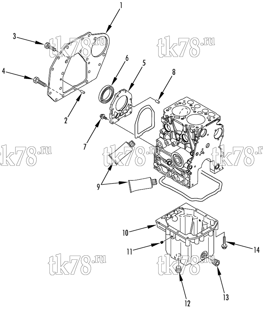 Каталог запчастей для Thermo King HK-430 & HK-430 HO OIL SUMP &  OUNTING FLANGE (2TNV70)