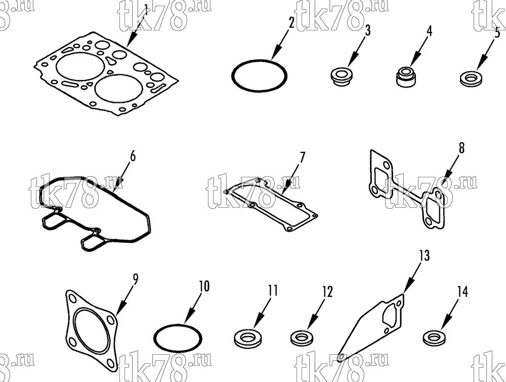 Каталог запчастей для Thermo King HK-430 & HK-430 HO GASKET SET