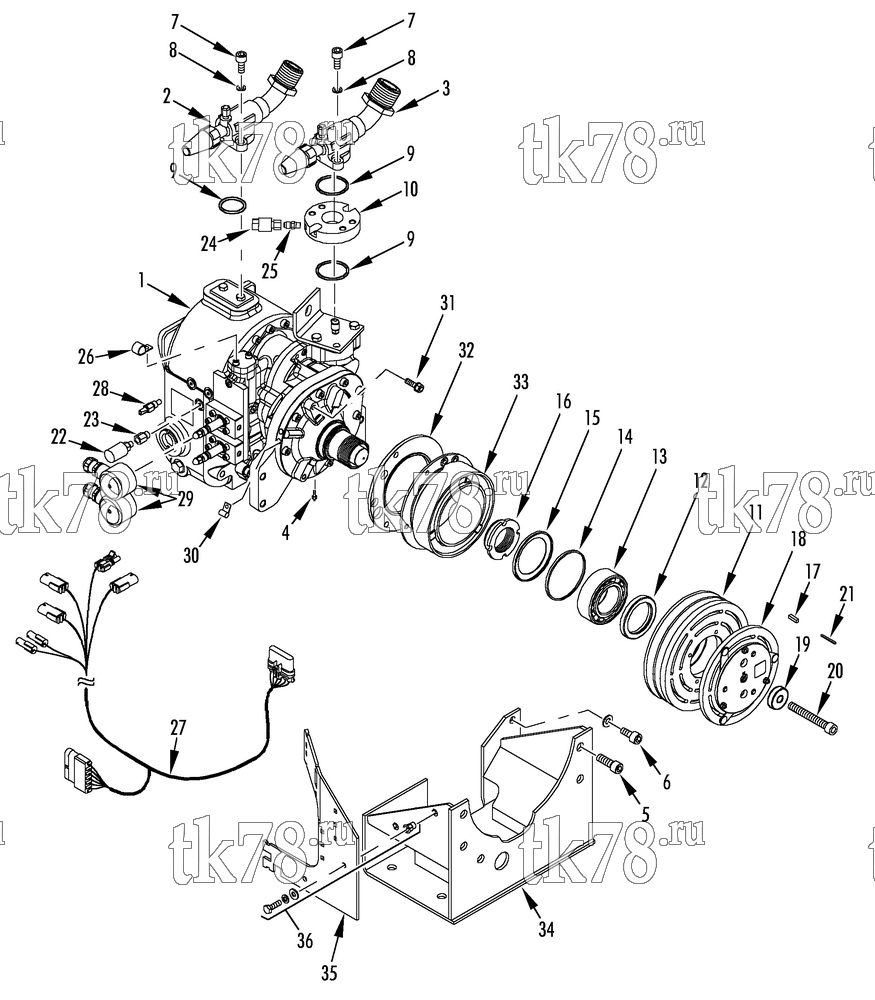 Каталог запчастей для Thermo King  COMPRESSOR GROUP (1E10663G02, KIT 700832)