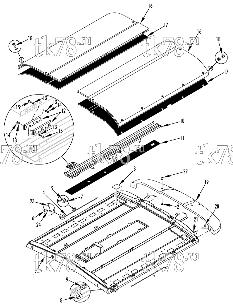 Каталог запчастей для Thermo King KRS Plus EVAPORATOR STRUCTURAL (007278)