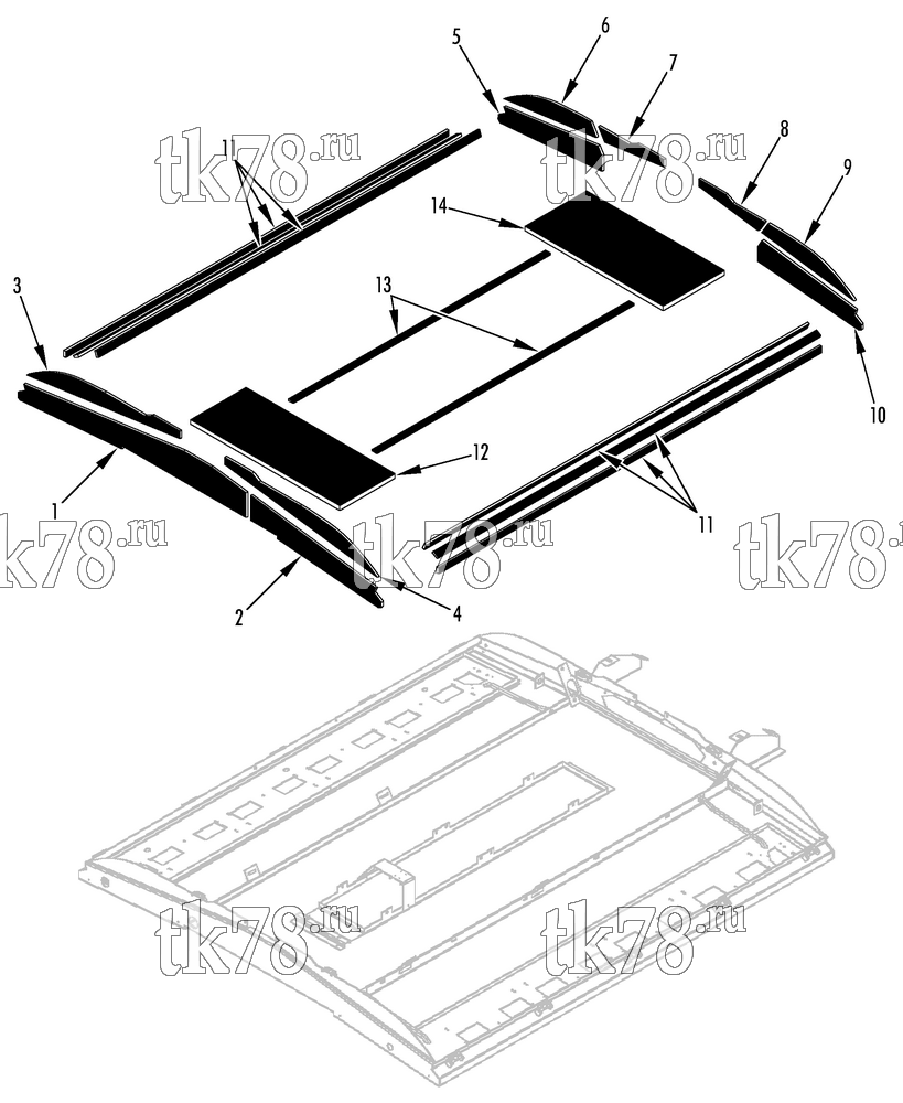 Каталог запчастей для Thermo King KRS EVAPORATOR INSULATION (007278)