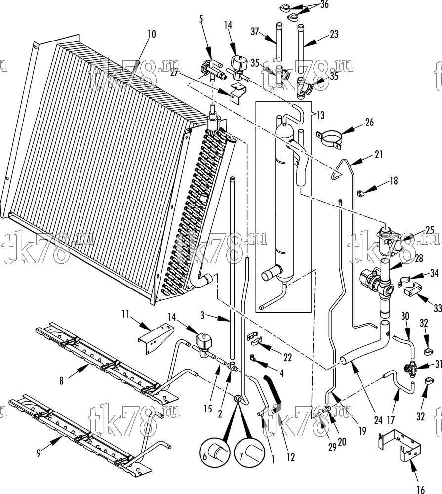 Каталог запчастей для Thermo King SPECTRUM SB 50 for MBM REFRIGERATION - EVAPORATOR