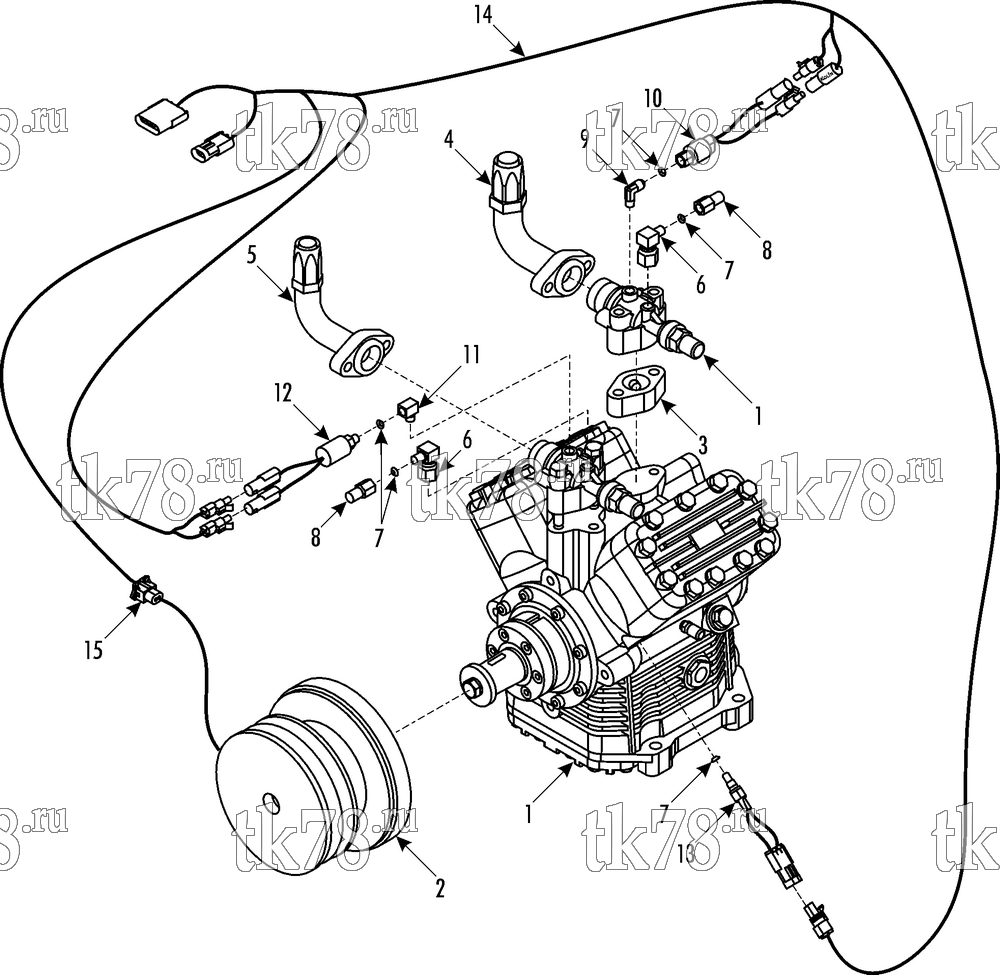 Каталог запчастей для Thermo King CITI-RT N R134a COMPRESSOR GROUP (KIT 720418)