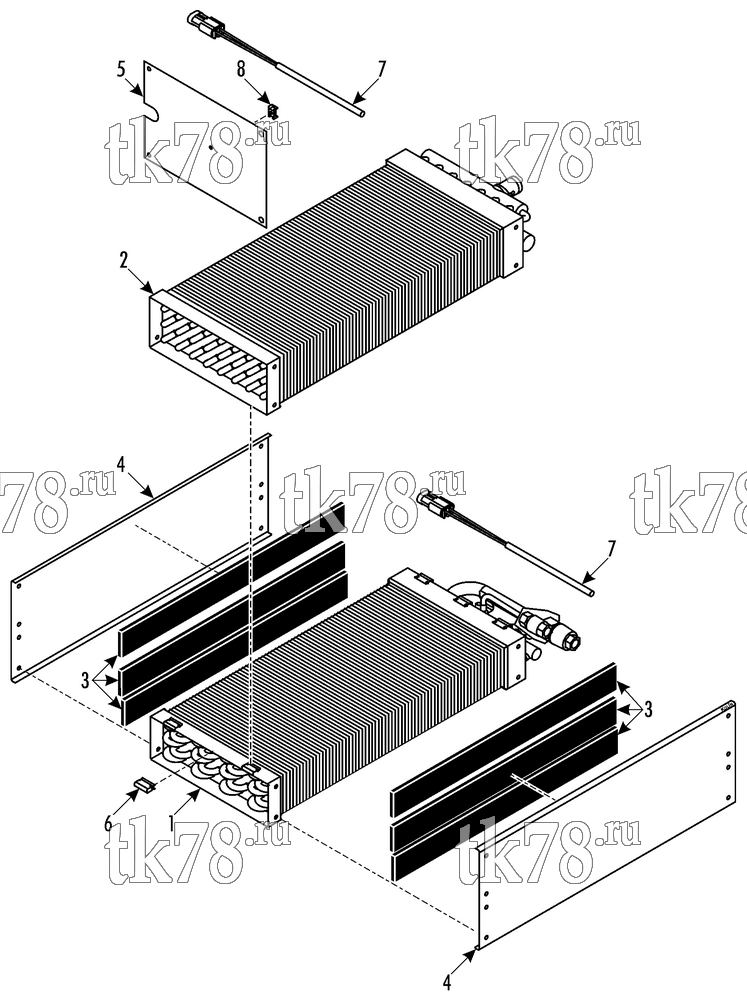 Каталог запчастей для Thermo King MFB I-Vertical COOL/HEAT MODULE - R407C (007173, 007176)