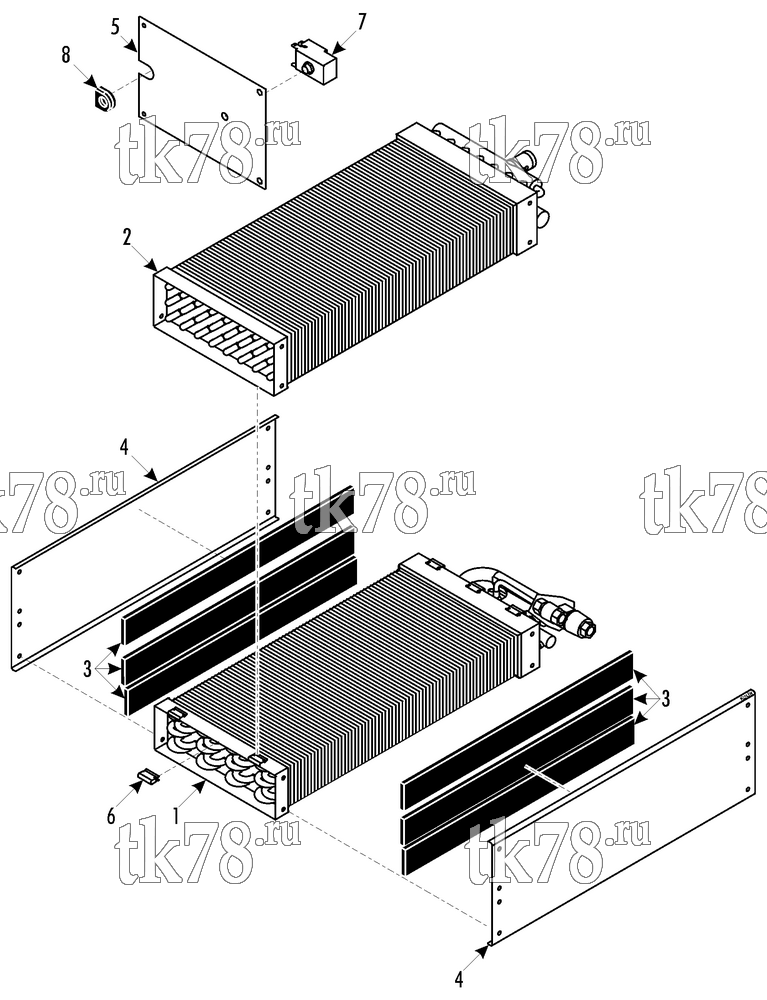 Каталог запчастей для Thermo King MFB I-Vertical COOL/HEAT MODULE - R407C (006635, 006638)