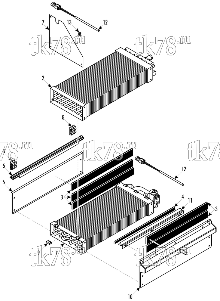 Каталог запчастей для Thermo King MFB P-Horizontal COOL/HEAT MODULE - R134a (007107, 007110)