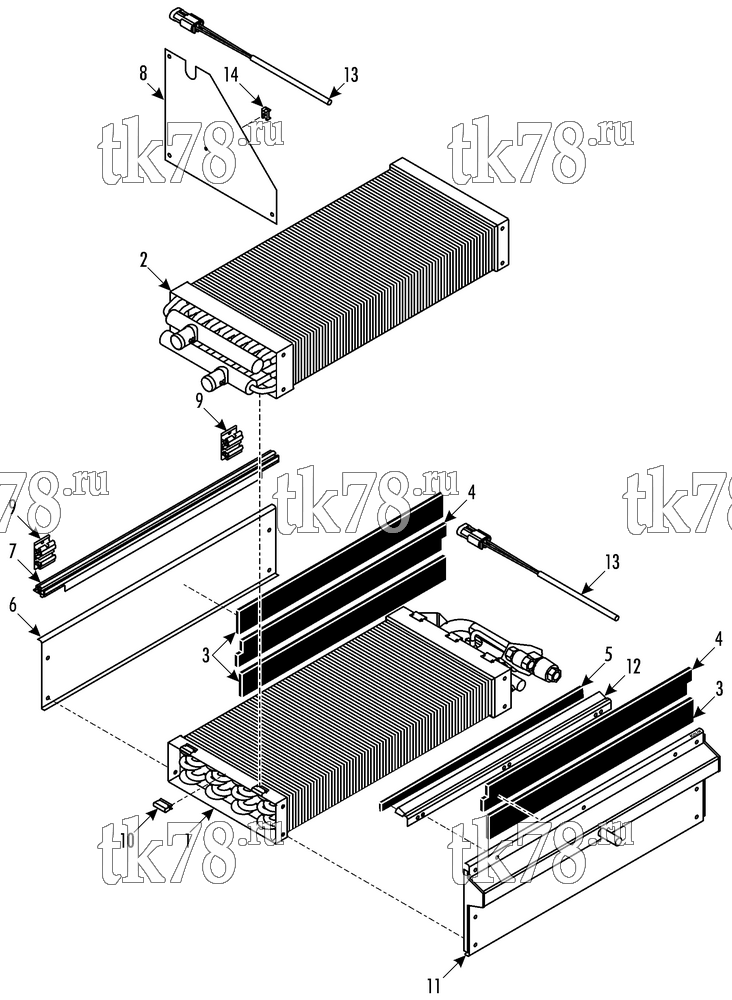 Каталог запчастей для Thermo King MFB P-Horizontal COOL/HEAT MODULE - R407C (007186, 007187)