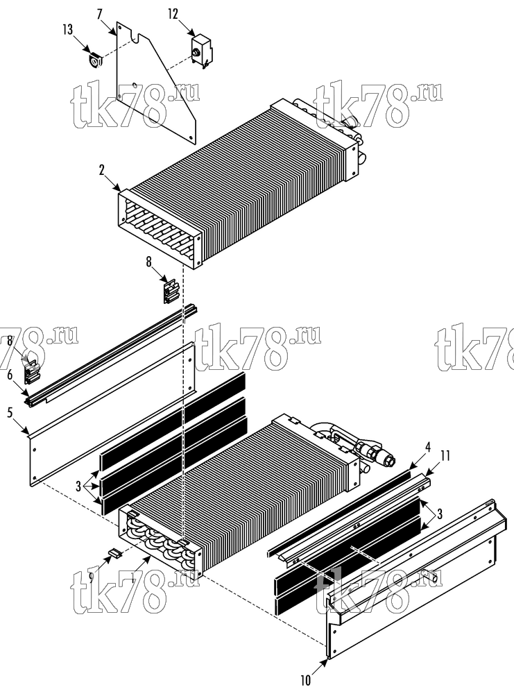 Каталог запчастей для Thermo King MFB P-Horizontal COOL/HEAT MODULE - R407C (006647, 006650)