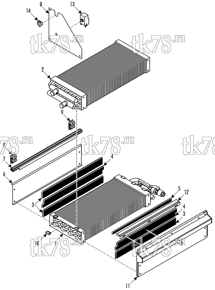 Каталог запчастей для Thermo King MFB P-Horizontal COOL/HEAT MODULE - R407C (006648, 006649)