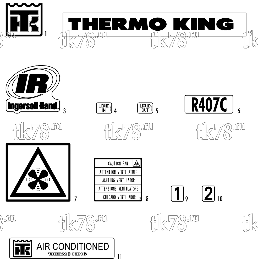 Каталог запчастей для Thermo King ATHENIA E800 for HESS NAMEPLATES