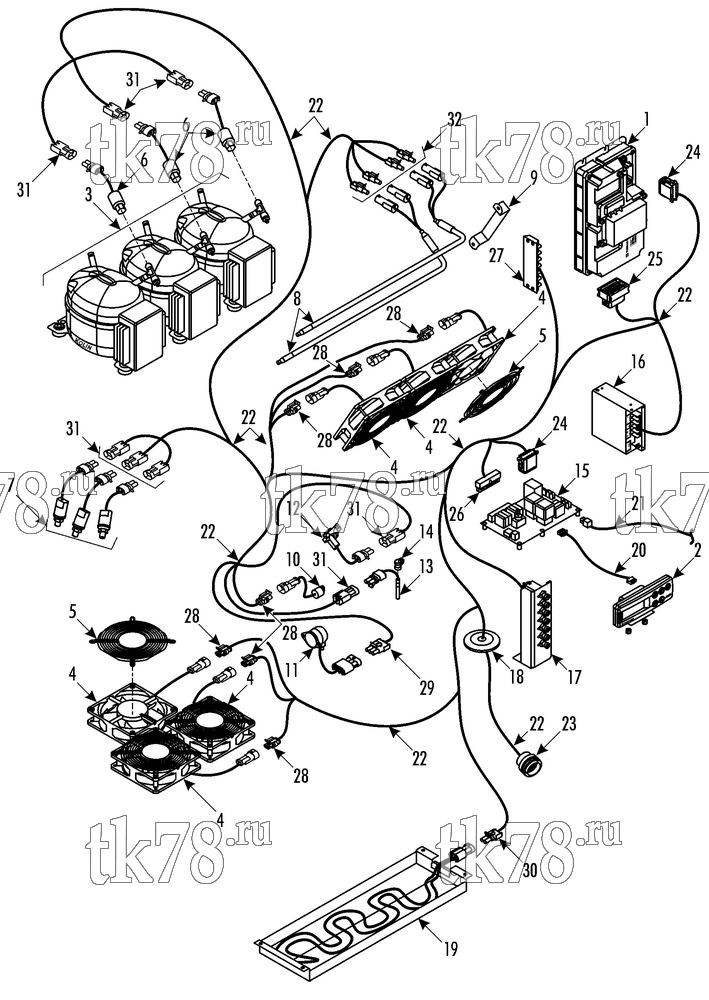 Каталог запчастей для Thermo King AIR-100 ELECTRICAL COMPONENTS (MRU)