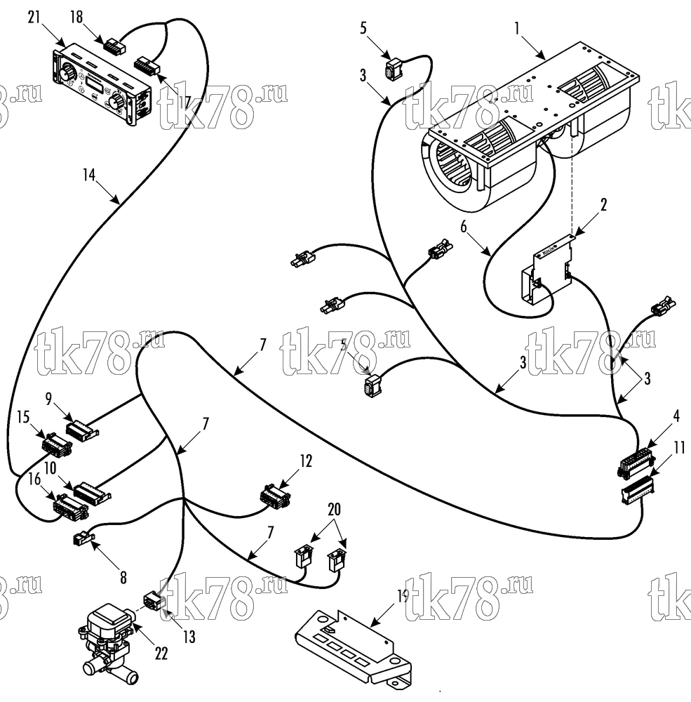 Каталог запчастей для Thermo King Heating Systems Berkhof SB180 (900435) SB200 (900431) ELECTRICAL COMPONENTS (FRONT BOX)