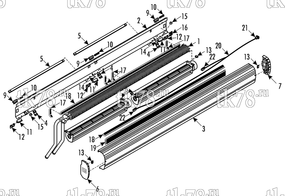 Каталог запчастей для Thermo King Heating Systems Berkhof SB180 (900435) SB200 (900431) CONVECTOR KIT (700785)