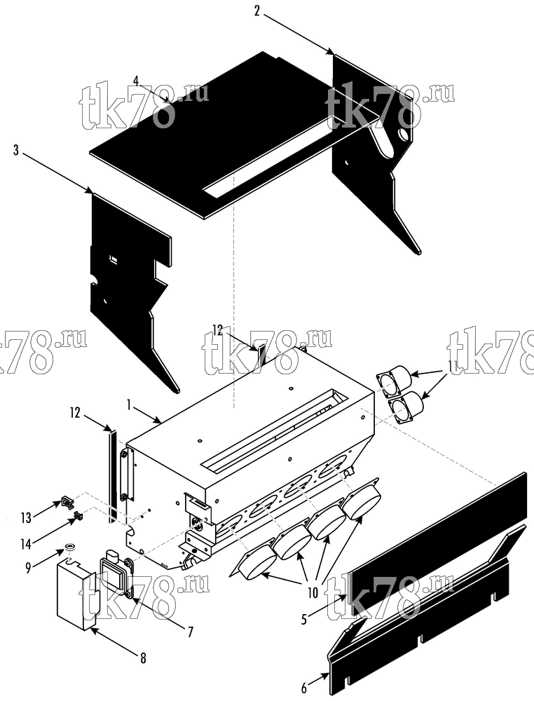 Каталог запчастей для Thermo King Front Box BARAT L16 AIR OUTLET MODULE