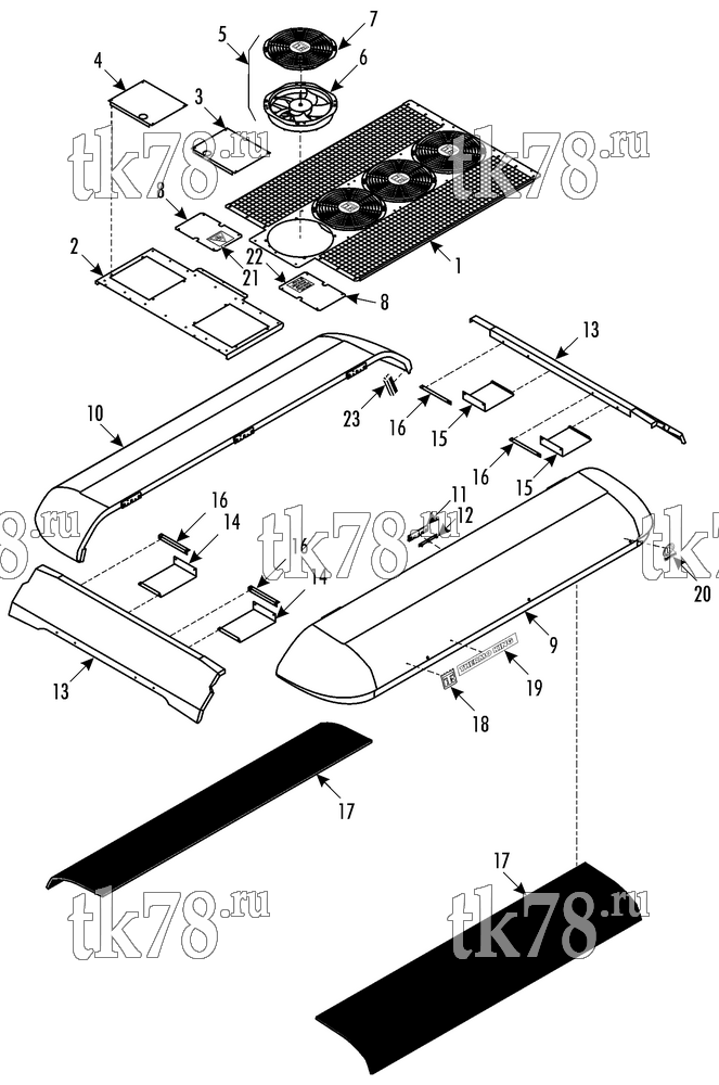 Каталог запчастей для Thermo King ATHENIA S805 Split COVER ASSY - WIDE