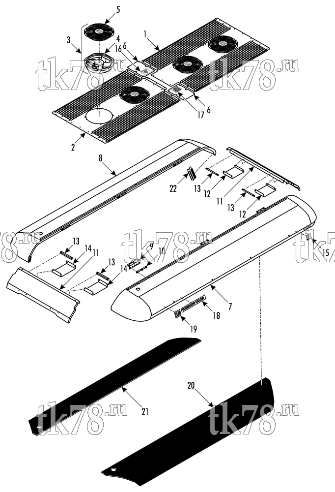 Каталог запчастей для Thermo King ATHENIA S950 Split COVER ASSY - NARROW