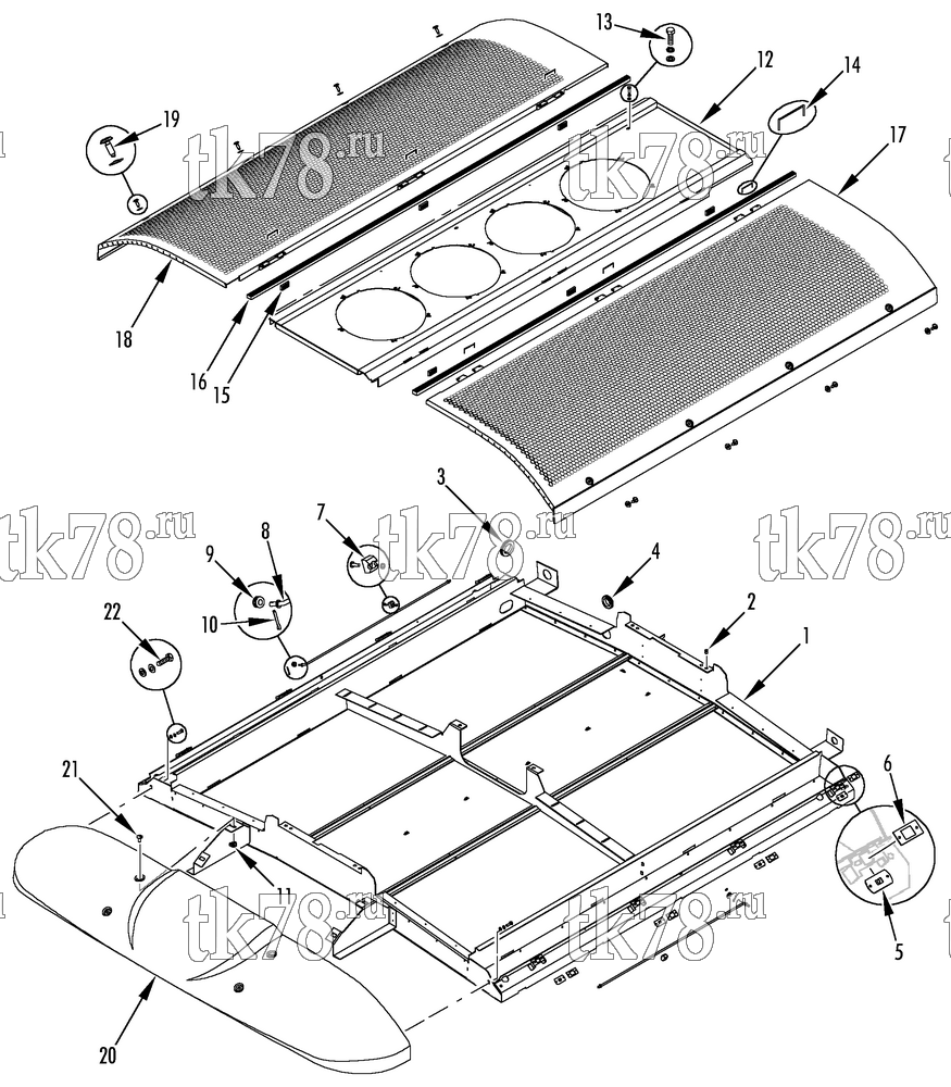 Каталог запчастей для Thermo King KRS CONDENSER STRUCTURAL (007270)