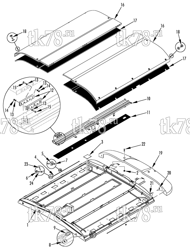 Каталог запчастей для Thermo King KRS EVAPORATOR STRUCTURAL (007269)