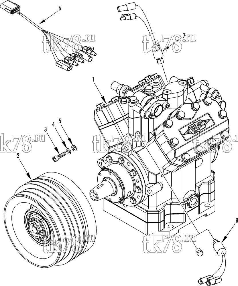 Каталог запчастей для Thermo King KRS Plus COMPRESSOR GROUP BITZER (700702)