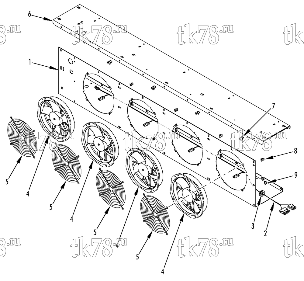Каталог запчастей для Thermo King D5-M2 CONDENSER STRUCTURAL COMPONENTS