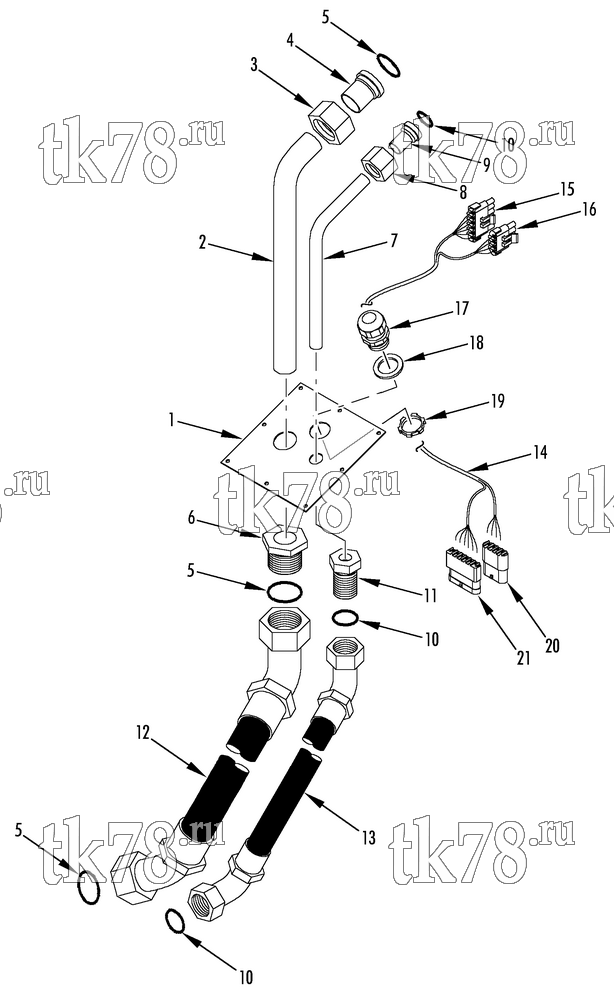 Каталог запчастей для Thermo King D5-M3 & M3A COMPRESSOR HOSE KIT (700794)