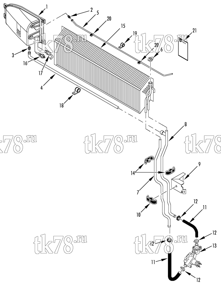 Каталог запчастей для Thermo King SL-200e Tier 2 Engine COOLING SYSTEM