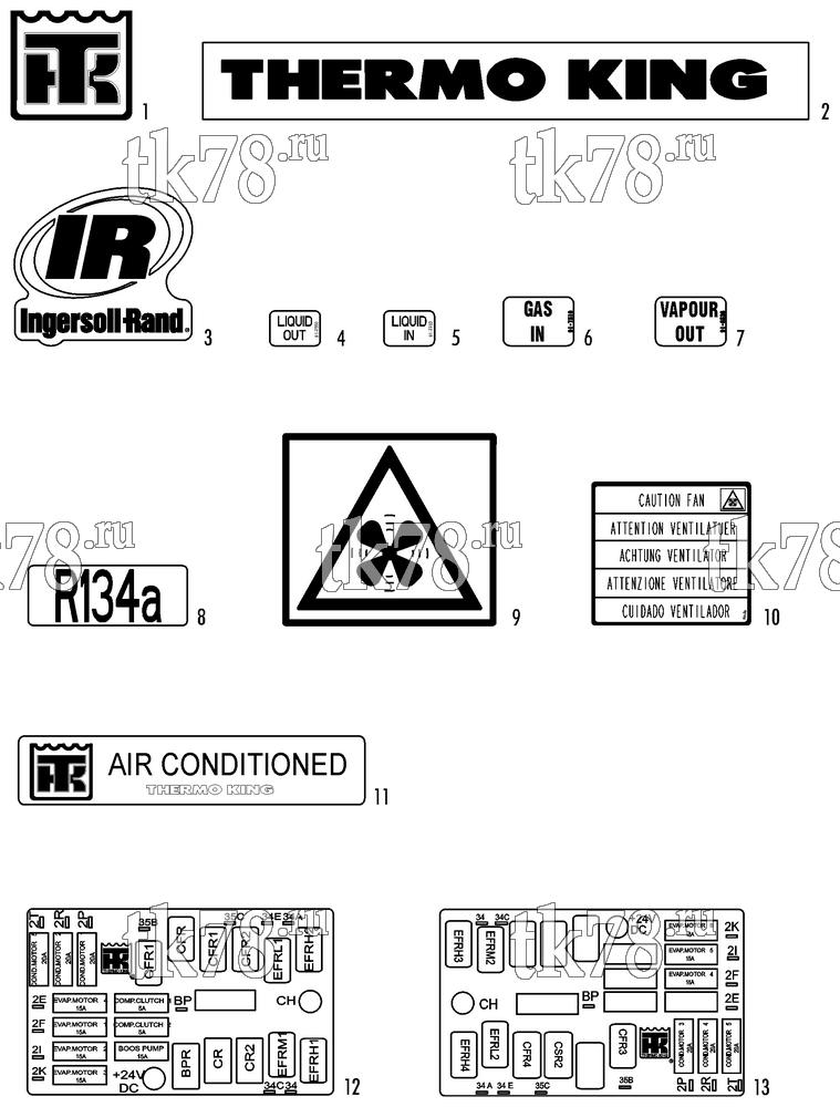 Каталог запчастей для Thermo King  NAMEPLATES