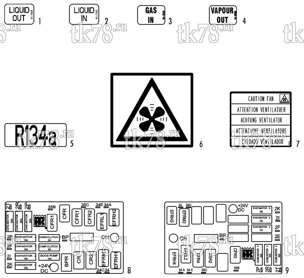 Каталог запчастей для Thermo King ATHENIA S950 N 1004 WABCO CAN MAN CITY BUS NAMEPLATES