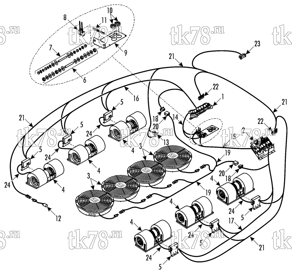 Каталог запчастей для Thermo King ATHENIA S800 N 1000 Van Hool ELECTRICAL COMPONENTS