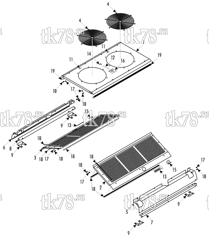 Каталог запчастей для Thermo King LRV-10T TTC CONDENSER COVERS