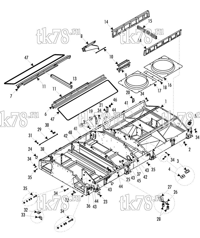 Каталог запчастей для Thermo King LRV-10T BOS FRAME & COMPONENTS