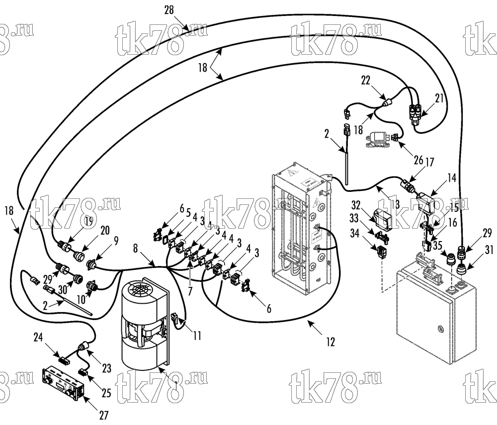 Каталог запчастей для Thermo King  ELECTRICAL COMPONENTS (FRONT BOX)