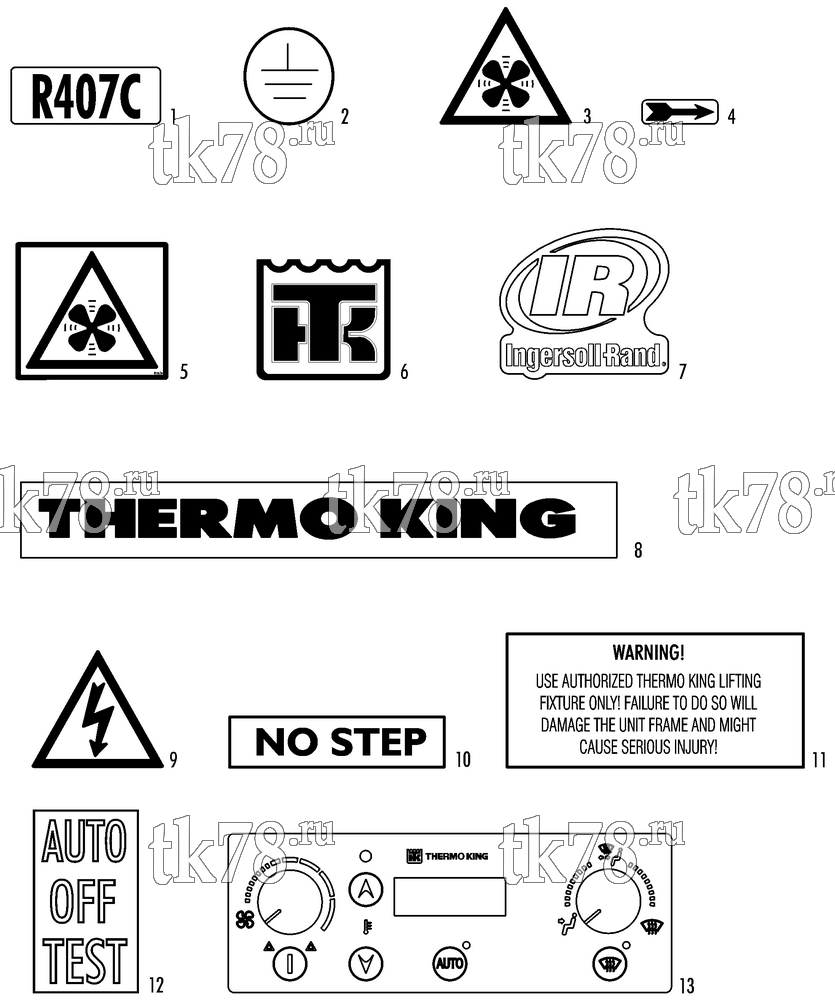 Каталог запчастей для Thermo King  NAMEPLATES