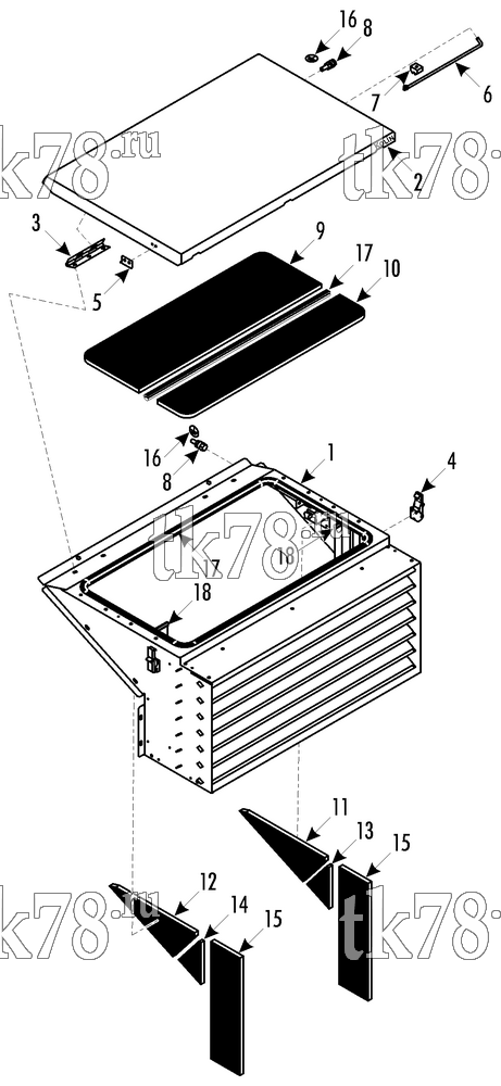 Каталог запчастей для Thermo King LRV-12T TVS AIR DUCT