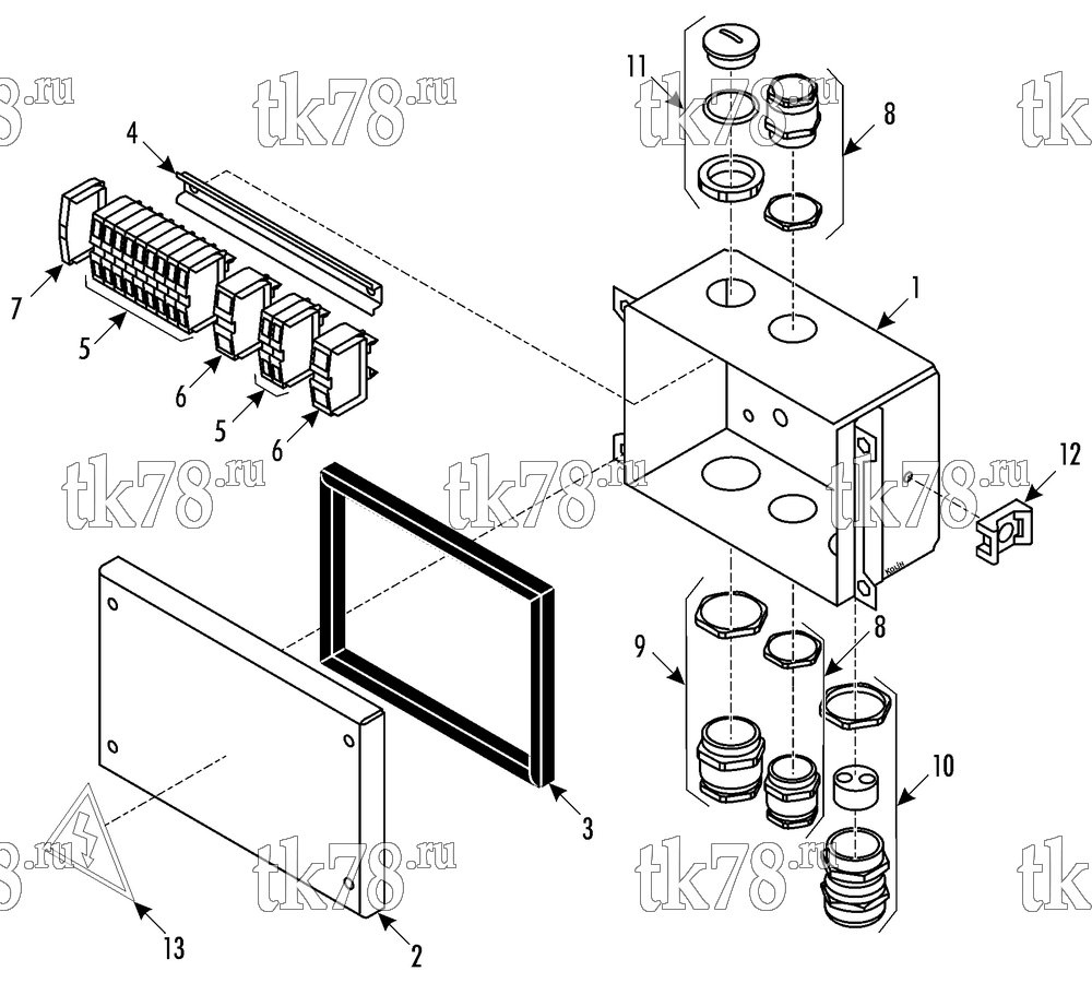 Каталог запчастей для Thermo King RAC 4 DP, RAC 4 DP3 JUNCTION BOX - BLOWER (RAC 4 DP3)