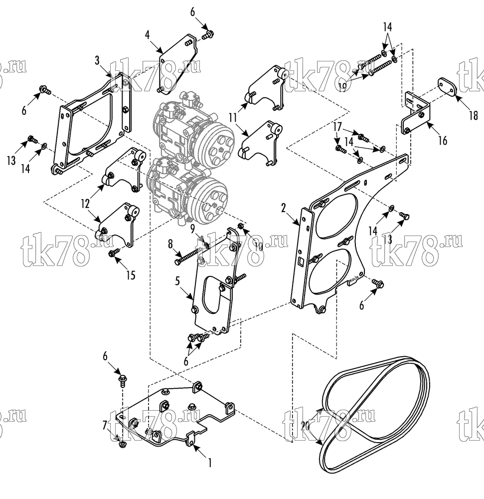 Каталог запчастей для Thermo King Bus Drive Kits DRIVE KIT 700230 - VOLVO B12MA EURO 3, 2xTM31