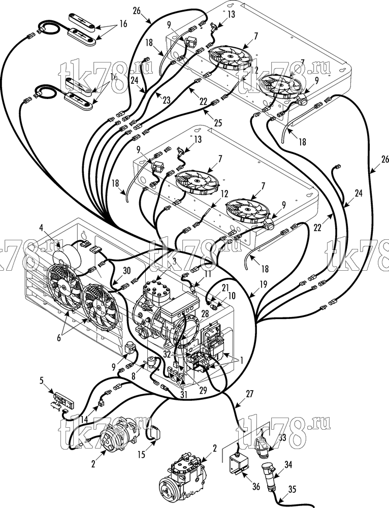 Каталог запчастей для Thermo King  ELECTRICAL COMPONENTS (V-500 20/50 3PH)