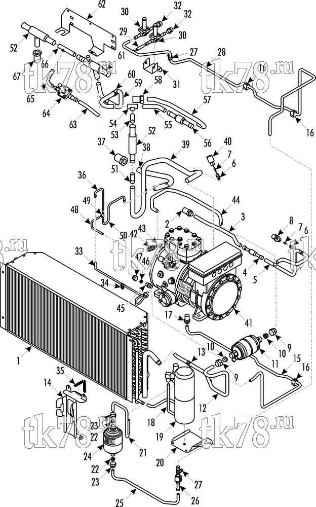 Каталог запчастей для Thermo King V-500 AC 10, 20 DSR REFRIGERATION GROUP (V-500 AC 20 1PH)