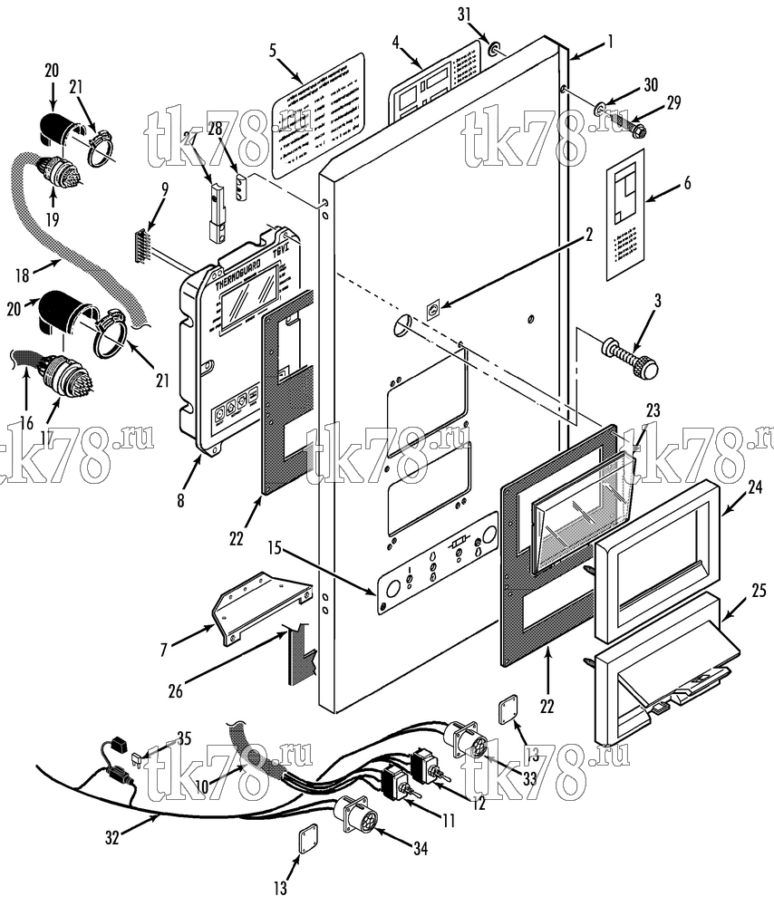 Каталог запчастей для Thermo King SL-200e Tier 2 Engine CONTROL BOX COVER (SL-100e/200e 50 w/ TG VI)