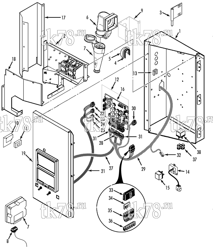 Каталог запчастей для Thermo King SL-200e Tier 2 Engine CONTROL BOX (SL-100e/200e, 50s)