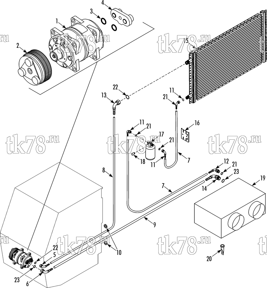 Каталог запчастей для Thermo King TriPac Tier 2 Engine REFRIGERATION GROUP (10/06 & After)